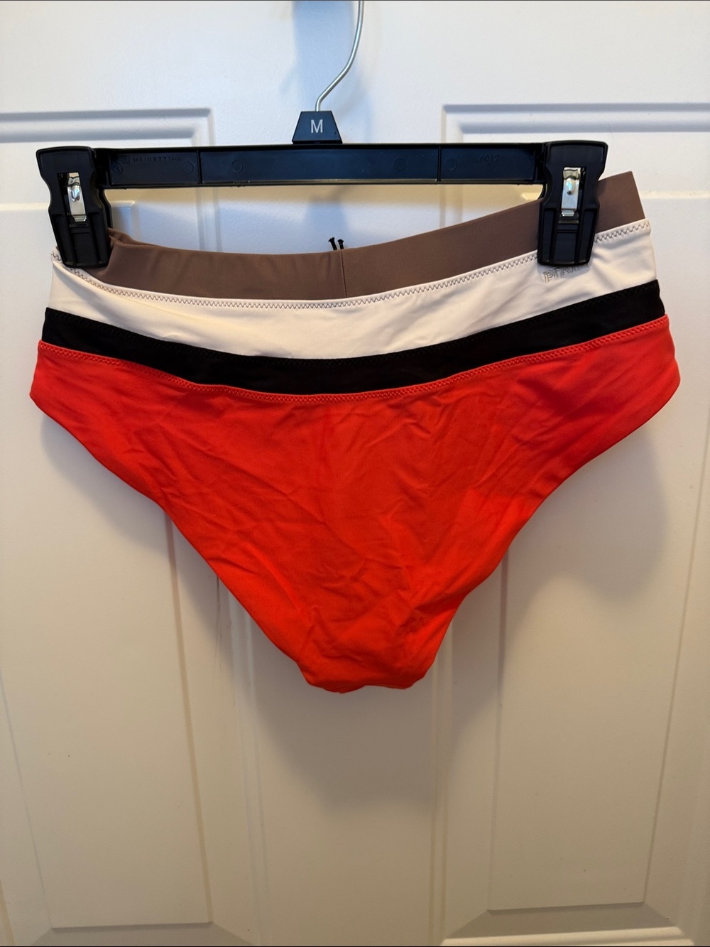 Prana Red Briefs with Tan Waistband and Black & White Accents - Picture 4 of 5